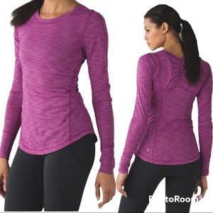 Lululemon 5 Mile Long Sleeve Running Shirt Heathered Regal Plum 4